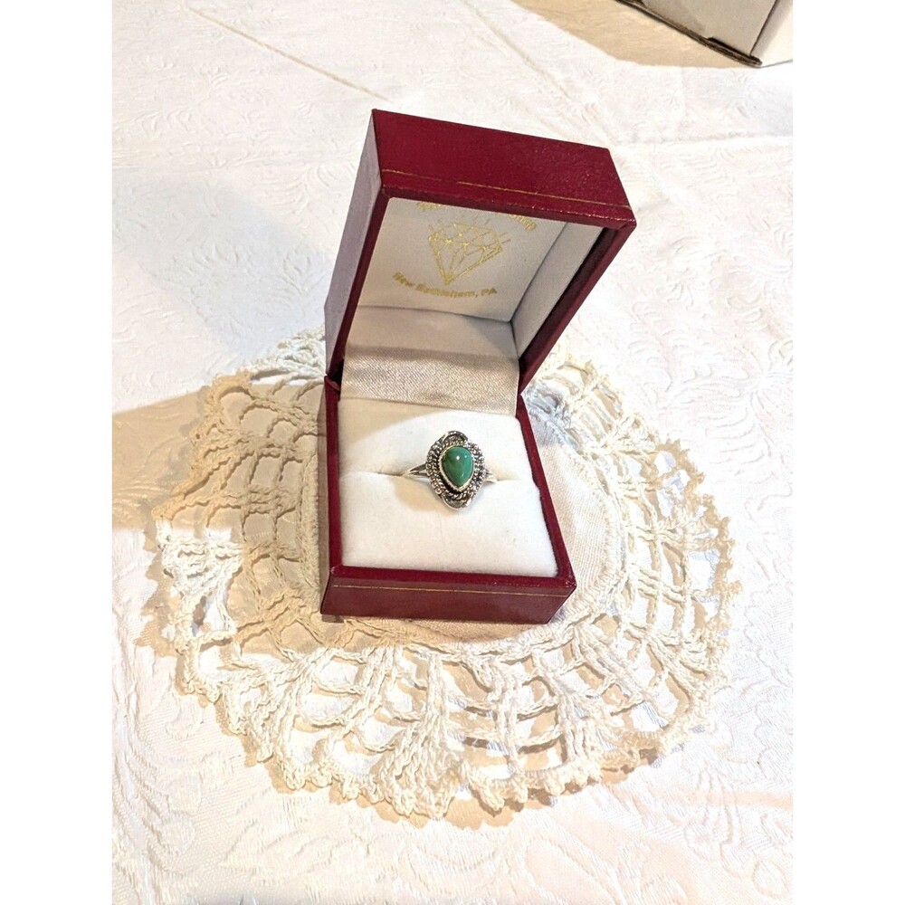 New Turquoise Solid sterling Silver Ring 925 Size 8